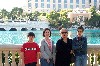 Thomas, Tula, Grandma Angie & Laura in front of Bellagio 