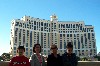 Thomas, Tula, Grandma Angie & Laura in front of Bellagio 